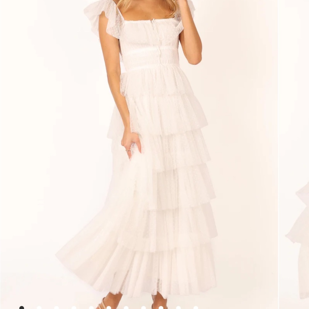 Petal & Pup Elegant White Tiered Dress